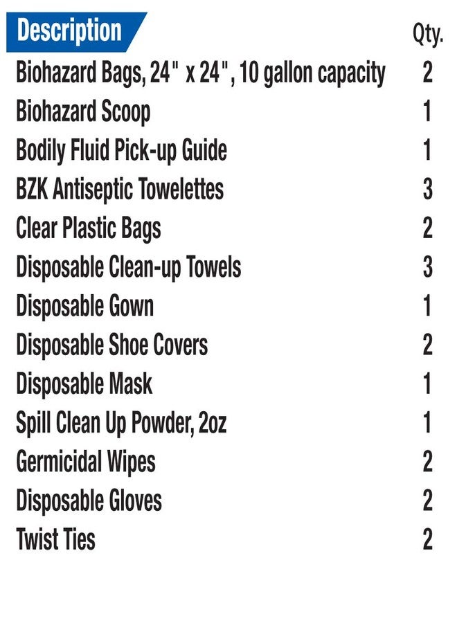First Aid Only 214-U/FAO OSHA Compliant Body Fluid Clean Up Kit, Blood Borne Pathogen Clean Up Kit in Plastic Case, 23 Pieces - Image 2